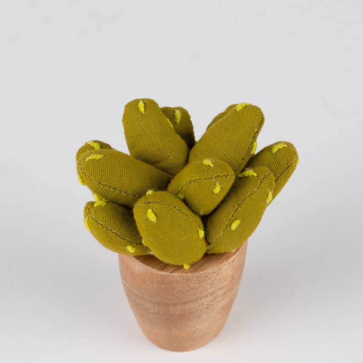 Ten Thousand Villages - Wholesale Artificial Plant - Handmade Mini Cotton Prickly Pear Cactus