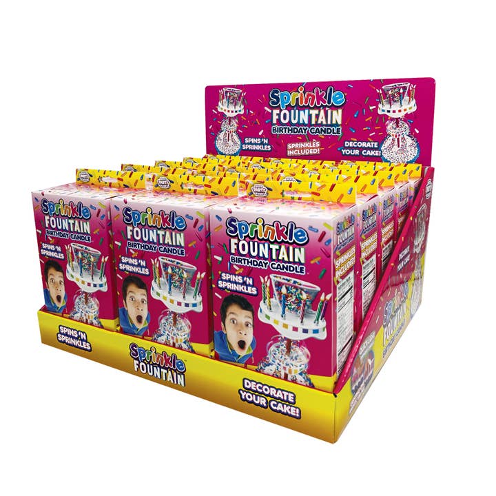 JFL Enterprises - Wholesale Cake Candle - Sprinkle Fountain Birthday Candle Counter Display