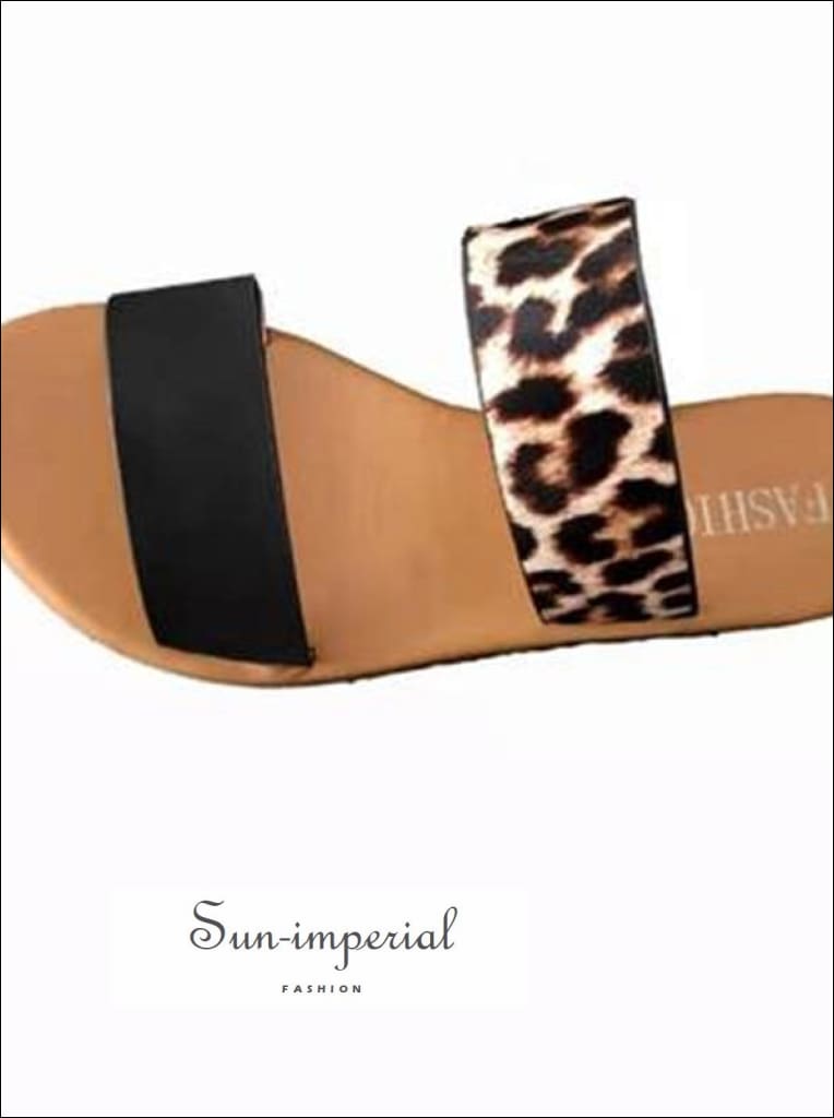 Sun Imperial - Wholesale Sandals - Women's - Leopard Flat Slide Sandals - Yellow - Comfortable and Soft2