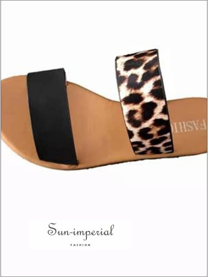Sun Imperial - Wholesale Sandals - Women's - Leopard Flat Slide Sandals - Yellow - Comfortable and Soft2