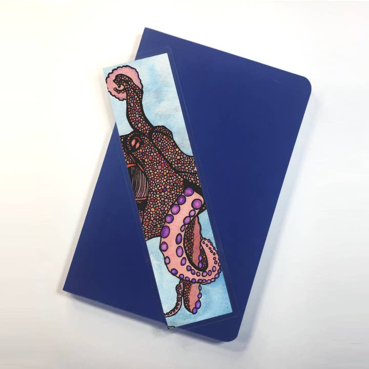 "Octopus Traveler" 2-Sided Bookmark for wholesale by PinkPolish Design