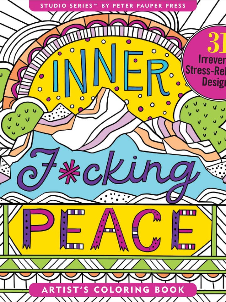 Inner F*cking Peace Adult Coloring Book for wholesale by Peter Pauper Press