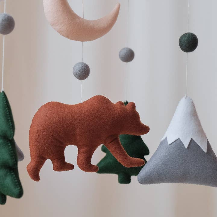 ChilDreams - Wholesale Baby mobile - Baby Crib Mobile Forest mobile Neutral Mobile Felt Mobile3