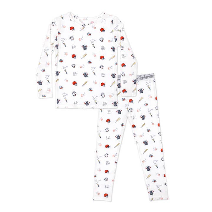 Bellabu Bear - Wholesale Sleepwear Set - Kids - Baseball Bamboo Kids Pajamas Two-Piece Set