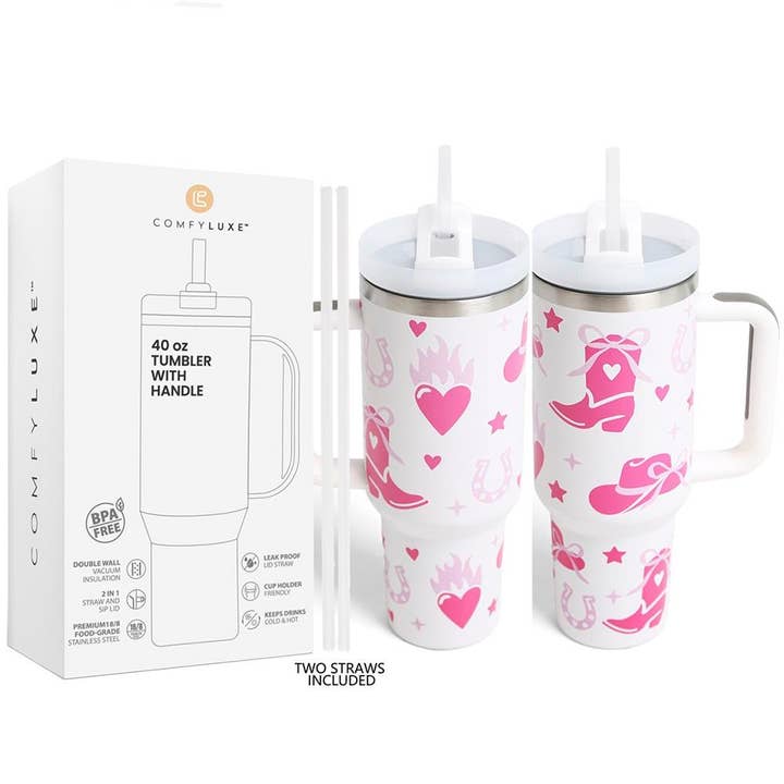 Pink Irene Wholesale - Wholesale Insulated Mug/Tumbler - 40 oz TUMBLER W/HANDLE DOUBLE WALL STAINLESS STEEL