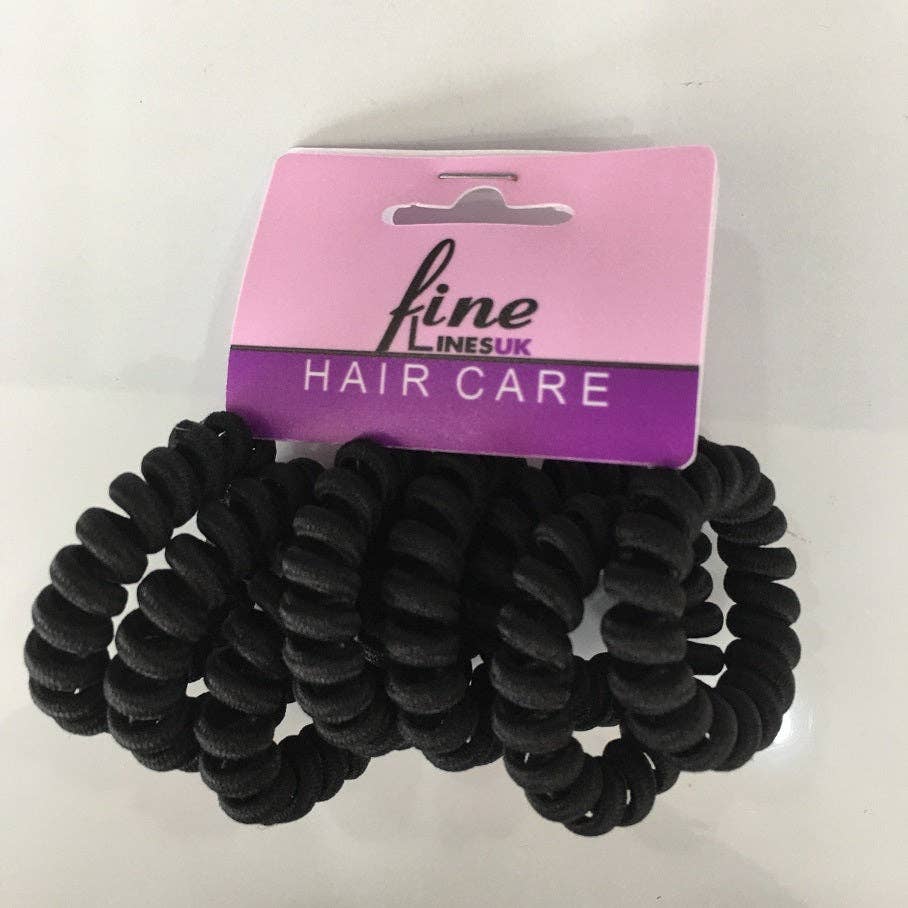 Fine Lines (UK) Ltd – wholesale Hair tie – 8PK Spiral bobbles, black 6003-B0
