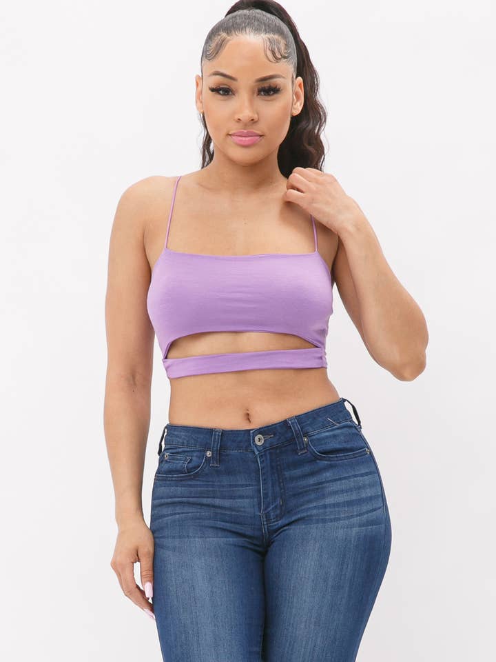 Julia by LoveJ – Großhandel Strickoberteil – Damen – Bauchfreies Top mit Cutout-Detail vorne