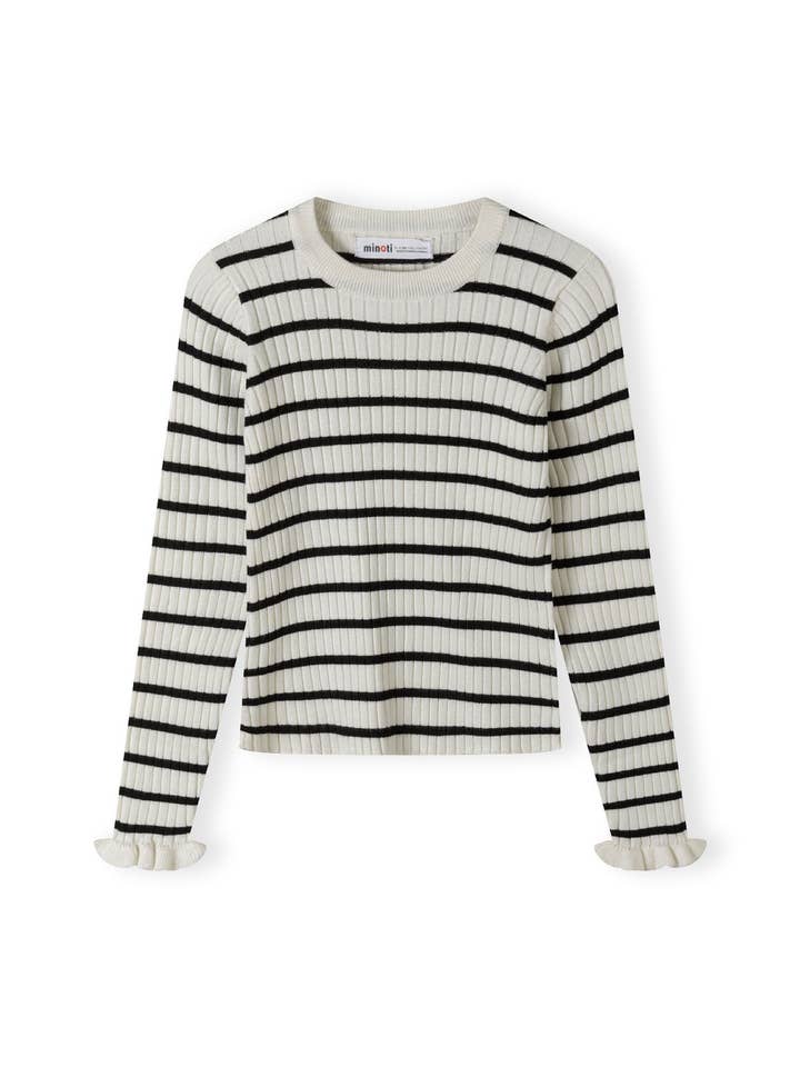 Minoti sp. z o.o. - Wholesale Knit Sweater - Kids - Girls Ribbed long sleeve jumper with frill cuff detail6