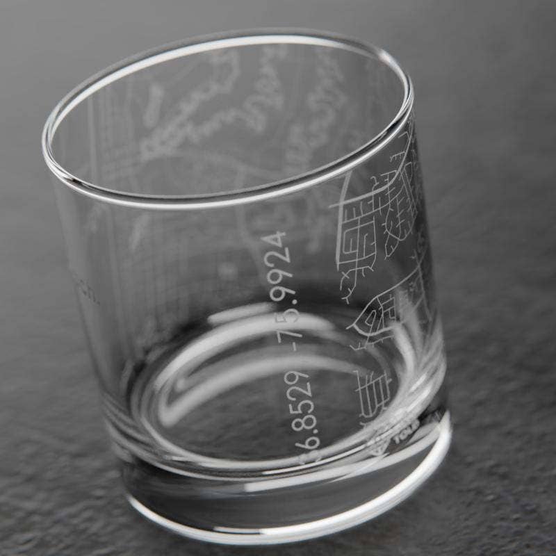 Well Told - Wholesale Cocktail/Liquor Glass - Virginia Beach, VA City Map - Etched Whiskey Rocks Glass4