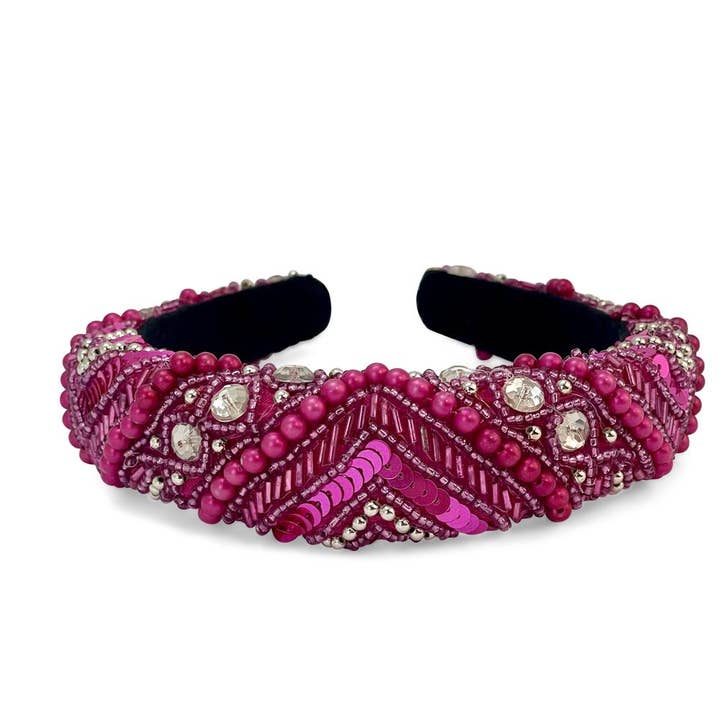 Mixed Bead Sequin Headband for wholesale by AXESSI
