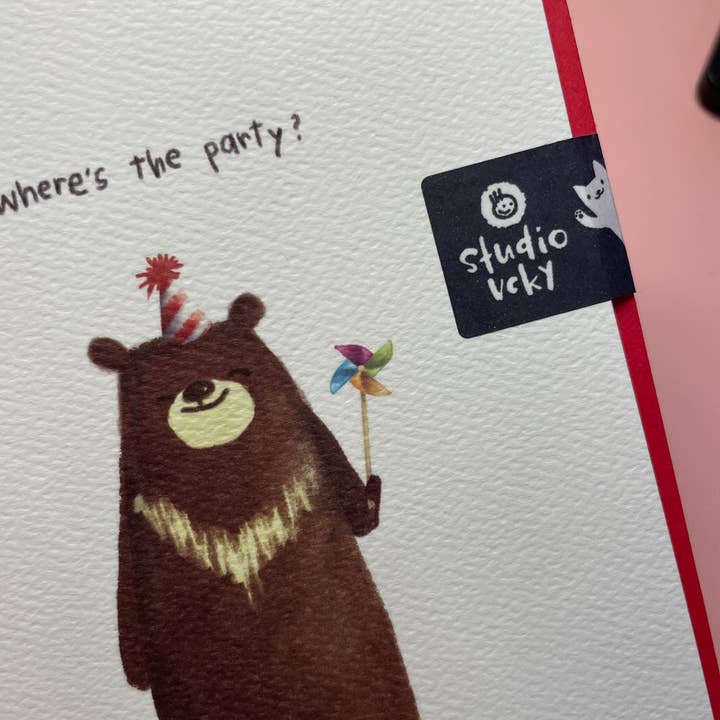 studio vcky - Wholesale Birthday Card - Greeting Card - Pinwheel Bear1