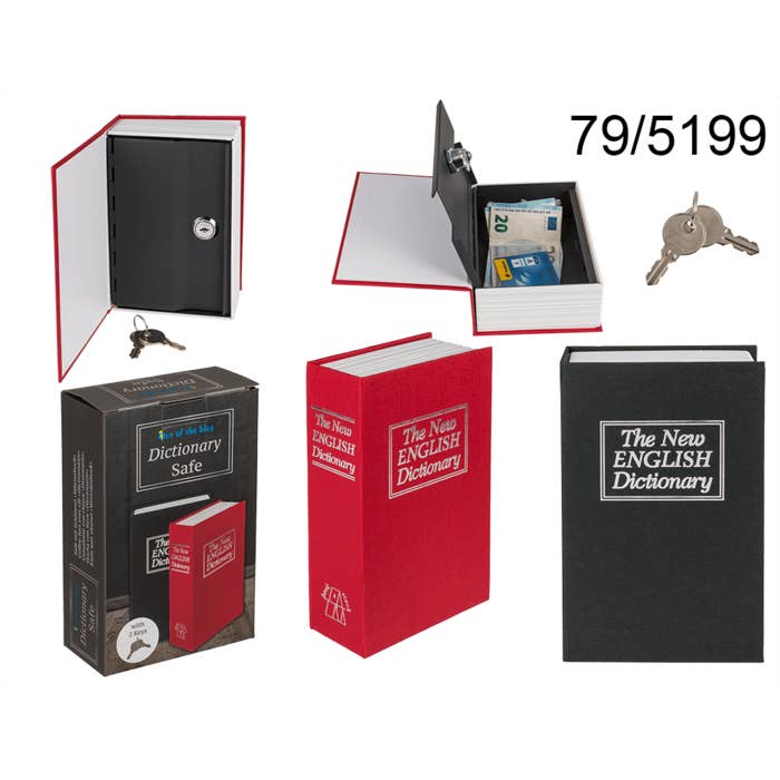 Tresor mit Schlüssel in Form eines Wörterbuchs, ca. 19 x 11,5 x 5,4 cm für den Großhandel von Out of the blue KG