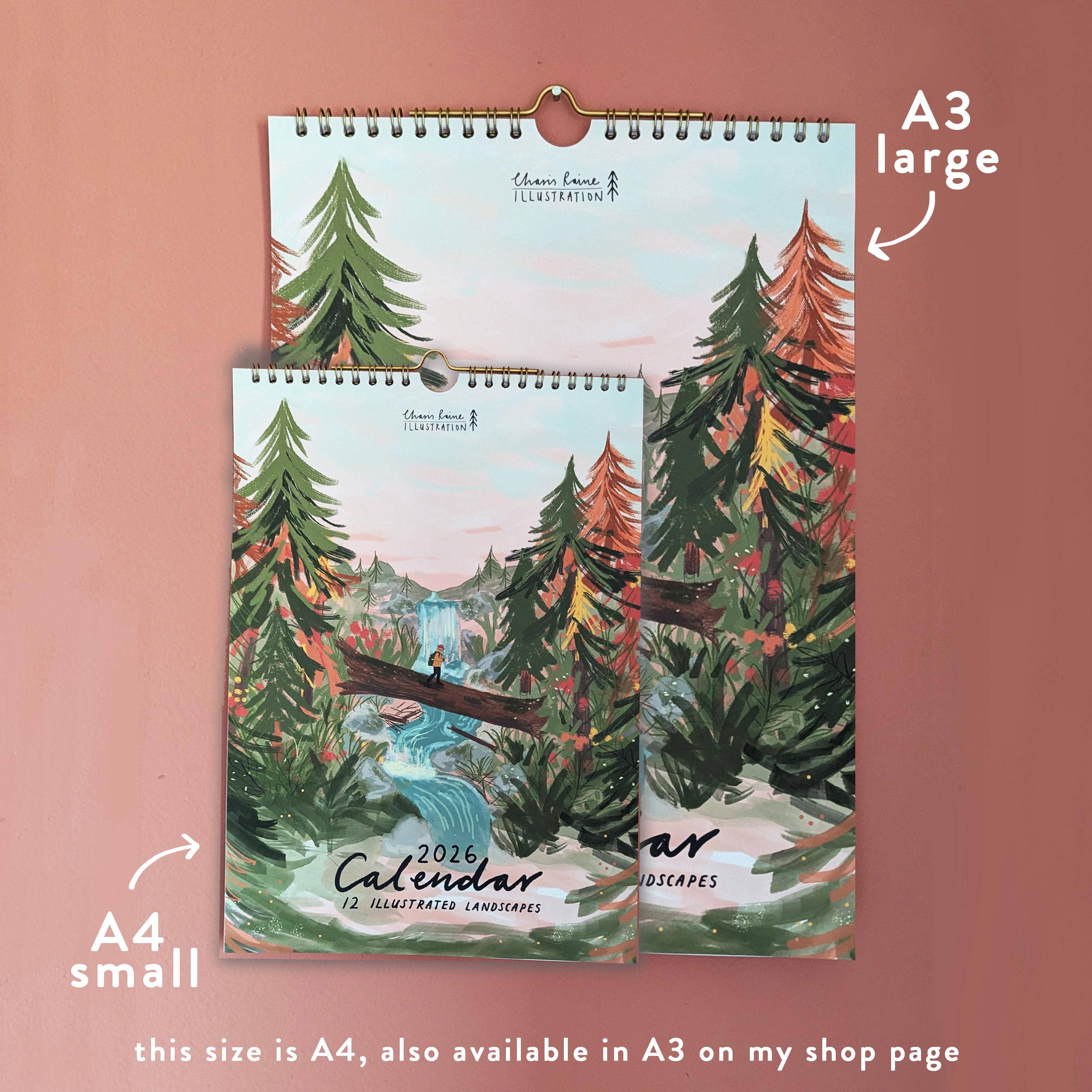 Charis Raine Illustration - Wholesale Calendar - 2026 Illustrated Landscapes Calendar A41