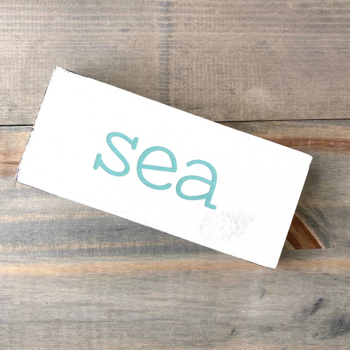 Sea Sign, coastal home decor, beach house sign, by the sea for wholesale by Anchored Soul Designs