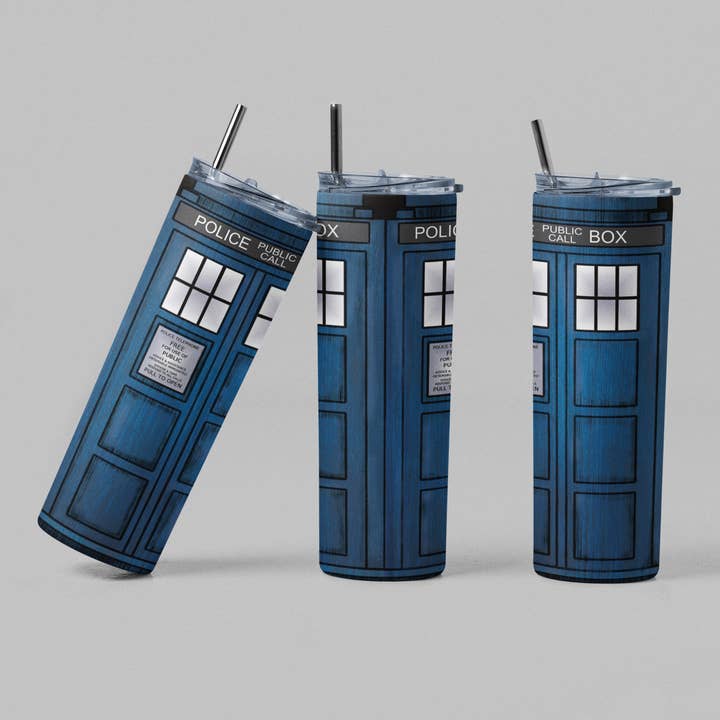 The Geek Boutique - Wholesale Insulated Mug/Tumbler - Tardis Simple Police Box TV Inspired Sci Fi Tumbler