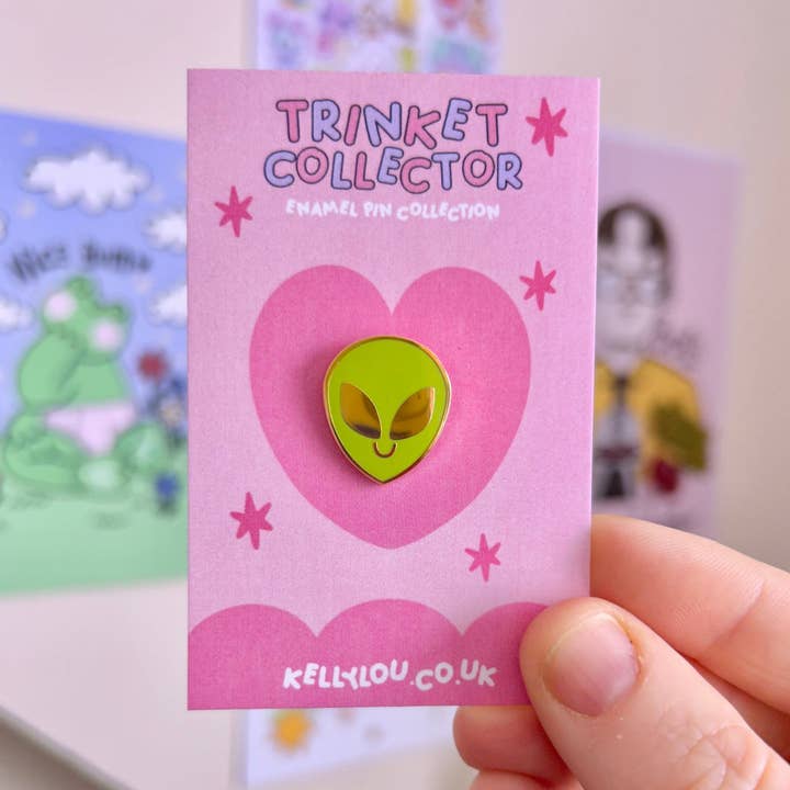 Alien Head - Mini Enamel Pin for wholesale by Kellylou