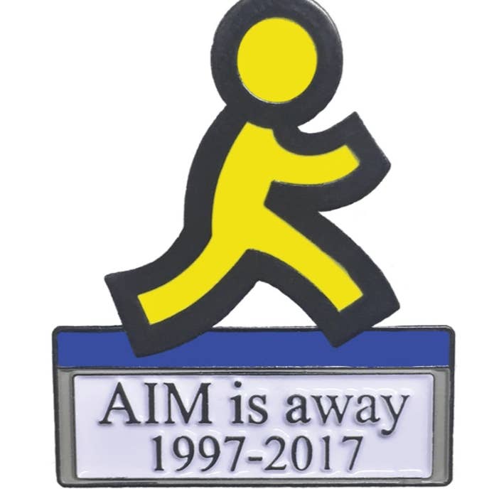 AIM is Away 1997-2017 Enamel Pin for wholesale by twistedEGOS llc