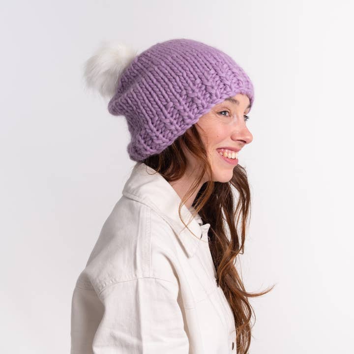 Wool Couture Company – wholesale DIY craft kit – Pom Pom Hat Easy Knitting Kit