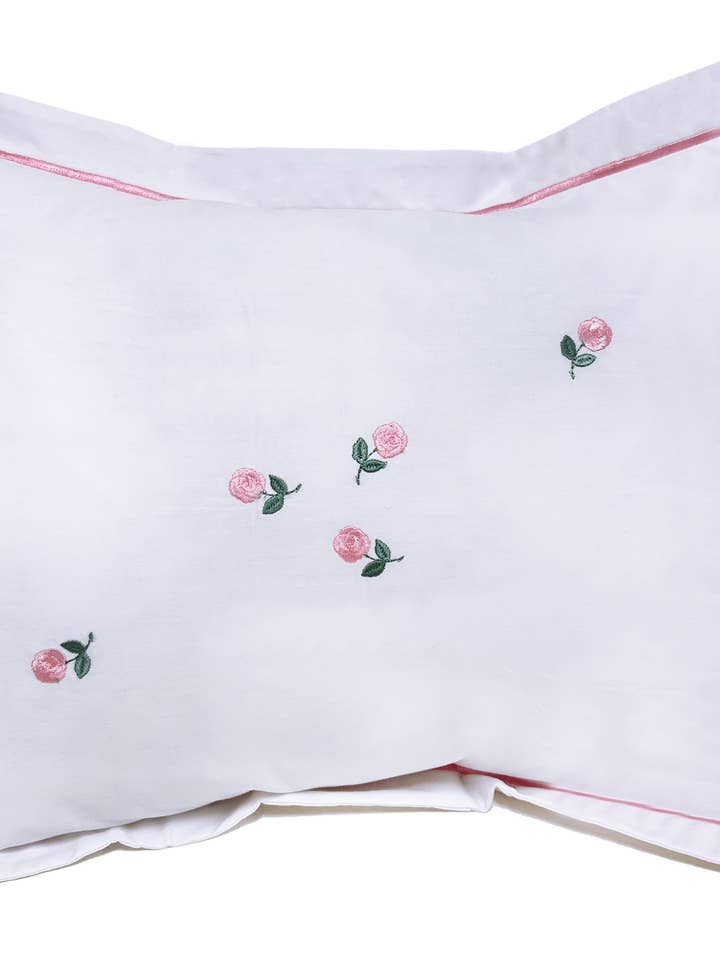 Baby Boudoir Pillow Cover - Rosebuds (Pink) for wholesale by Jacaranda Living