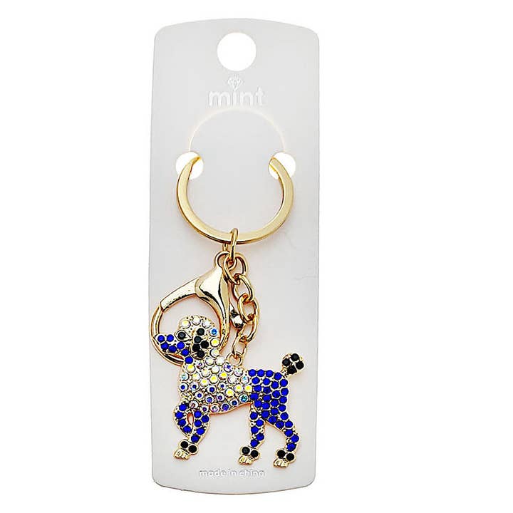 Rhinestone Poodle Keychain for wholesale by Atlas Fashion