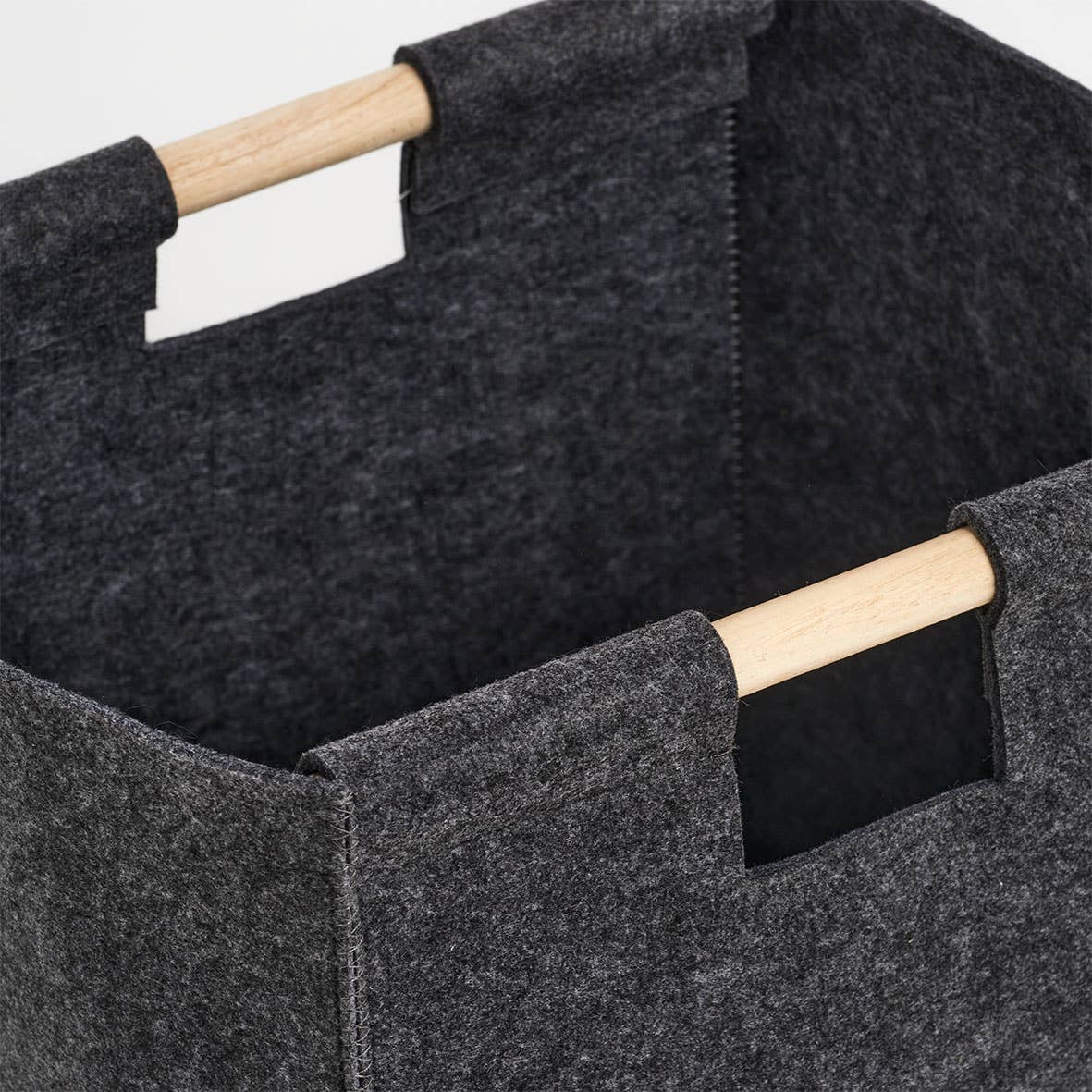 Anthrazit Aufbewahrungskorb, Filz/Holz, Anthrazit für den Großhandel auf Faire2