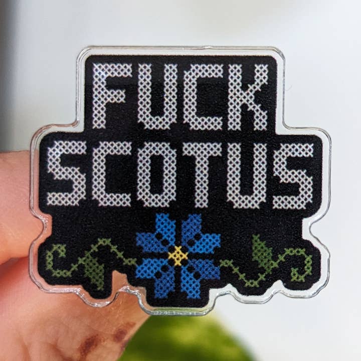 F Scotus Pin for wholesale by femmepossum