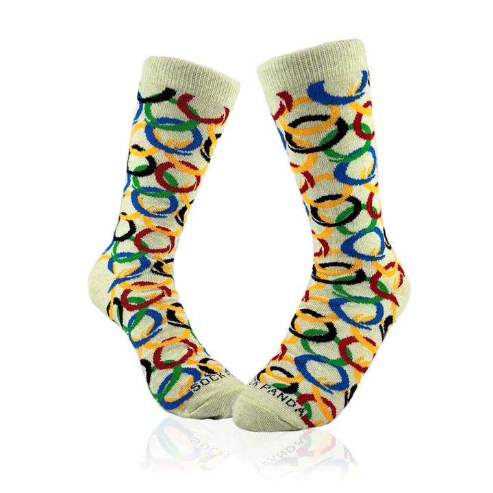 Sock Panda - Wholesale Socks - Unisex - Olympic Ring Pattern Socks from the Sock Panda (Adult Small)