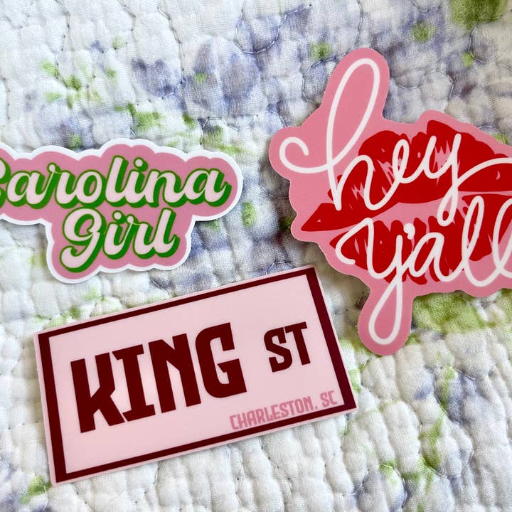 Stickers by Saylor - Wholesale Sticker - Hey Y’all Lipstick Kiss Southern Girl Vinyl Sticker3