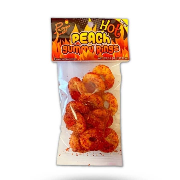 Parga Hot Peach Gummy Rings 3.7oz - 20ct for wholesale by I Got Your Candy