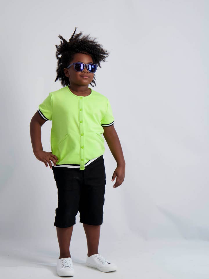 Camisa bomber Neon Lime para venta al por mayor de Mofi Boys Clothing