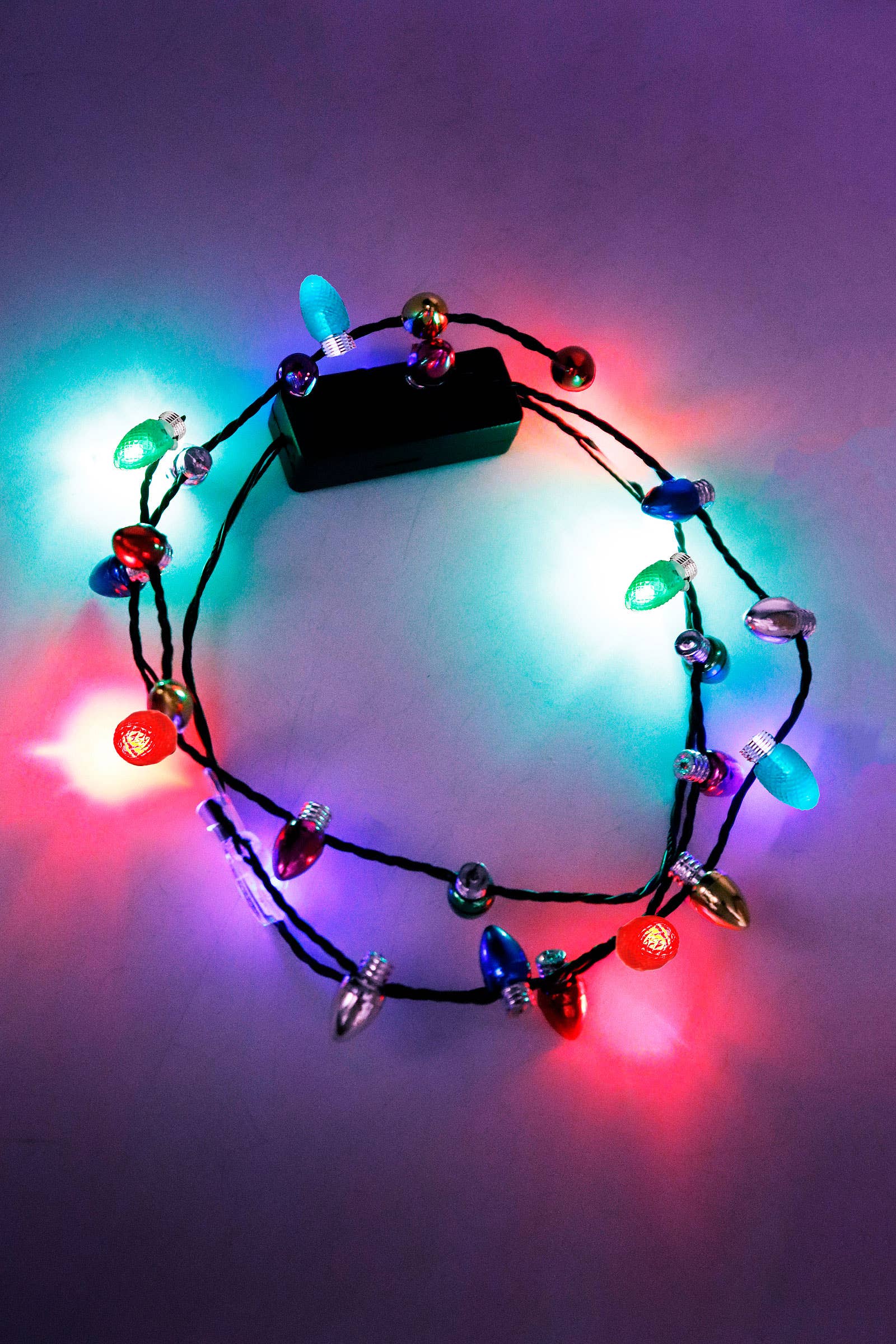 AS SHOWN Christmas Led Mini String Light Bulb Necklace - 33 Inch for wholesale on Faire0