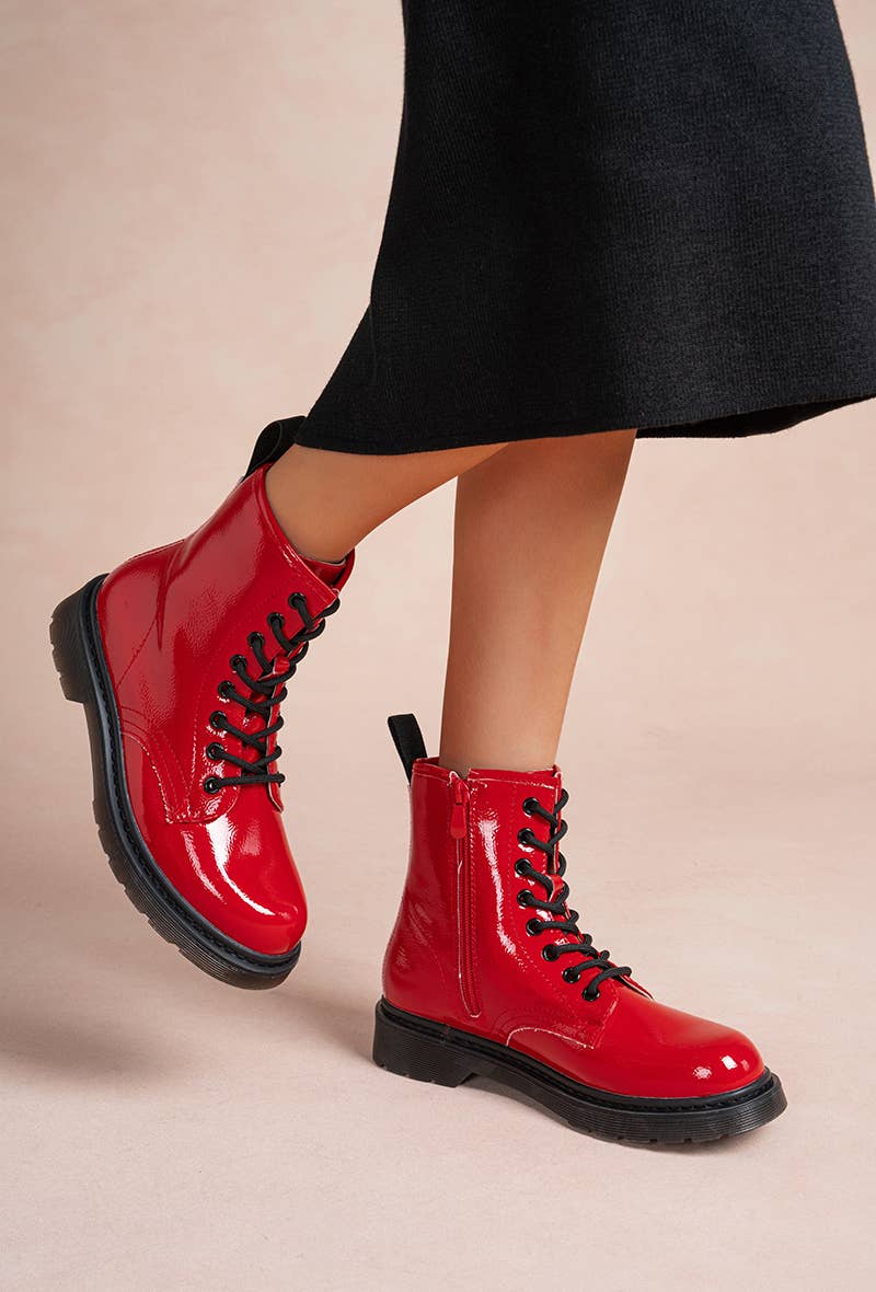 LADY GLORY - Vente Bottines – femme - Bottine vernie Chunkye à lacet14