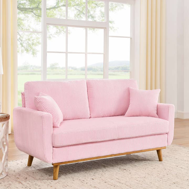 39F Inc. - Wholesale Sofa - Asher Mid-Century Corduroy Sofa, 5-Color, 2-Seat3