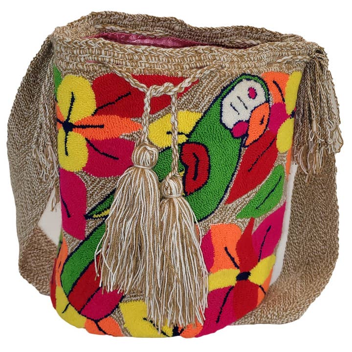 Mariam Large Handmade Punch-needle Wayuu Mochila Bag for wholesale by Wuitusu