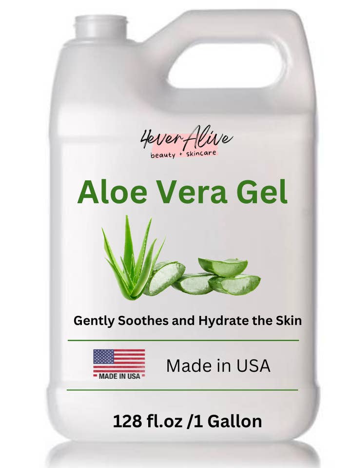 Aloe Vera Gel Organic (1Gallon) for Face, Skin & Hair - Sunburn Relief - Pure Aloe Vera Gel Bulk Wholesale - Vegan and Unscented - Made in USA (128 Fl Oz) for wholesale by 4everalive Labs