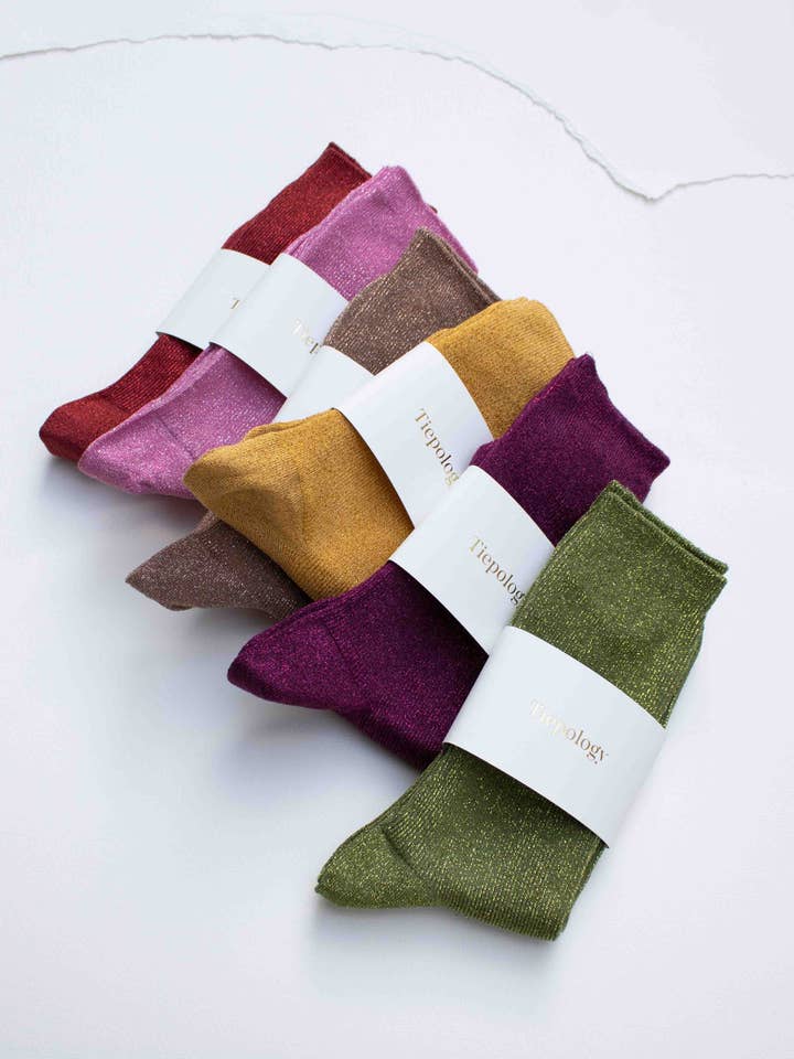 Modal Blend Glitter Socks and other Purchase Wholesale shiny. Free Returns & Net 60 Terms on Faire trending on Faire.