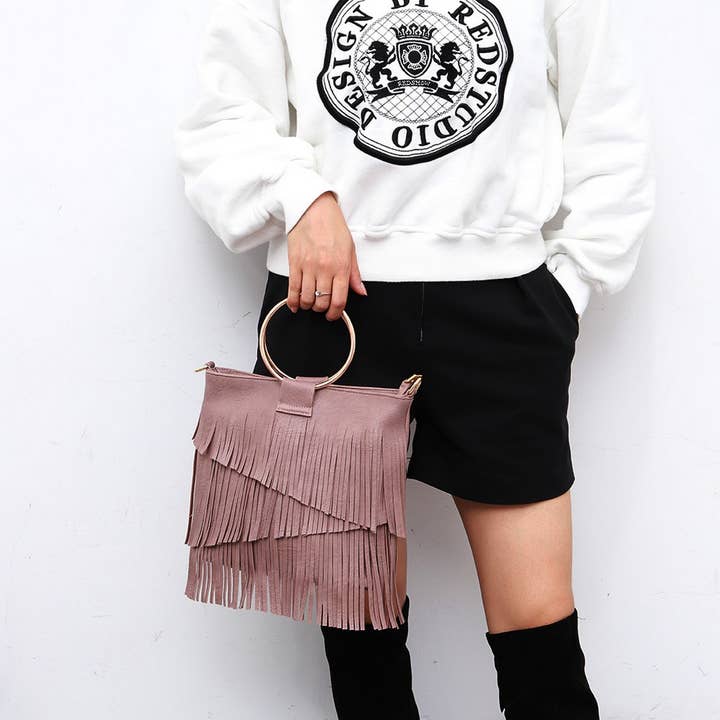 NINEXIS - Wholesale Shoulder Bag - Women's - CWAB4544_IRREGULAR TASSEL HANDBAG SHOULDER BAG9