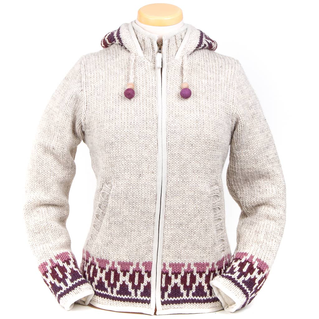 Lost Horizons Knitwear – Ships from USA - Wholesale Knit Sweater - Women's - Misty Wool Knit Sweater with Lined Hood3
