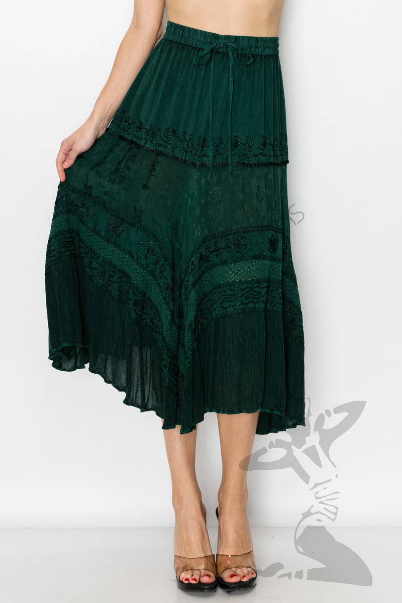 JUST CRUISING - India Casual Designs - Wholesale Skirt - Women's - Handcrafted Boho Embroidered Maxi Skirt3