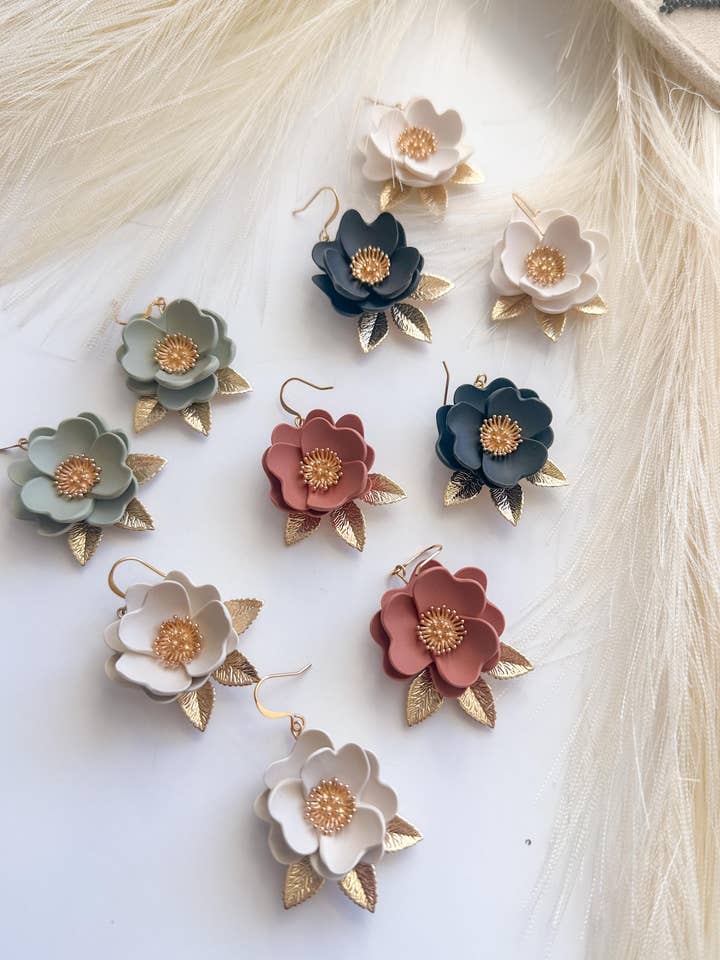 Handmade Polymer Clay Flower Earrings for Women for wholesale by Freckled Wing Design
