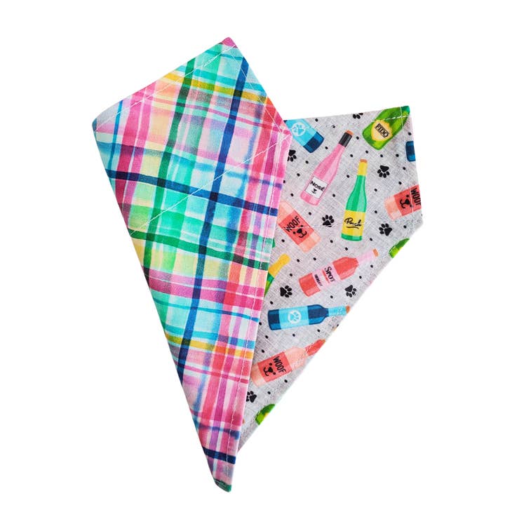 Charlie & the Hound - Wholesale Pet Bandana - Dog - Doggy Wine - Reversible Dog Collar Bandana