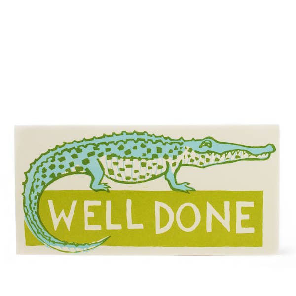 Long Card Well Done Crocodile for wholesale by Cambridge Imprint