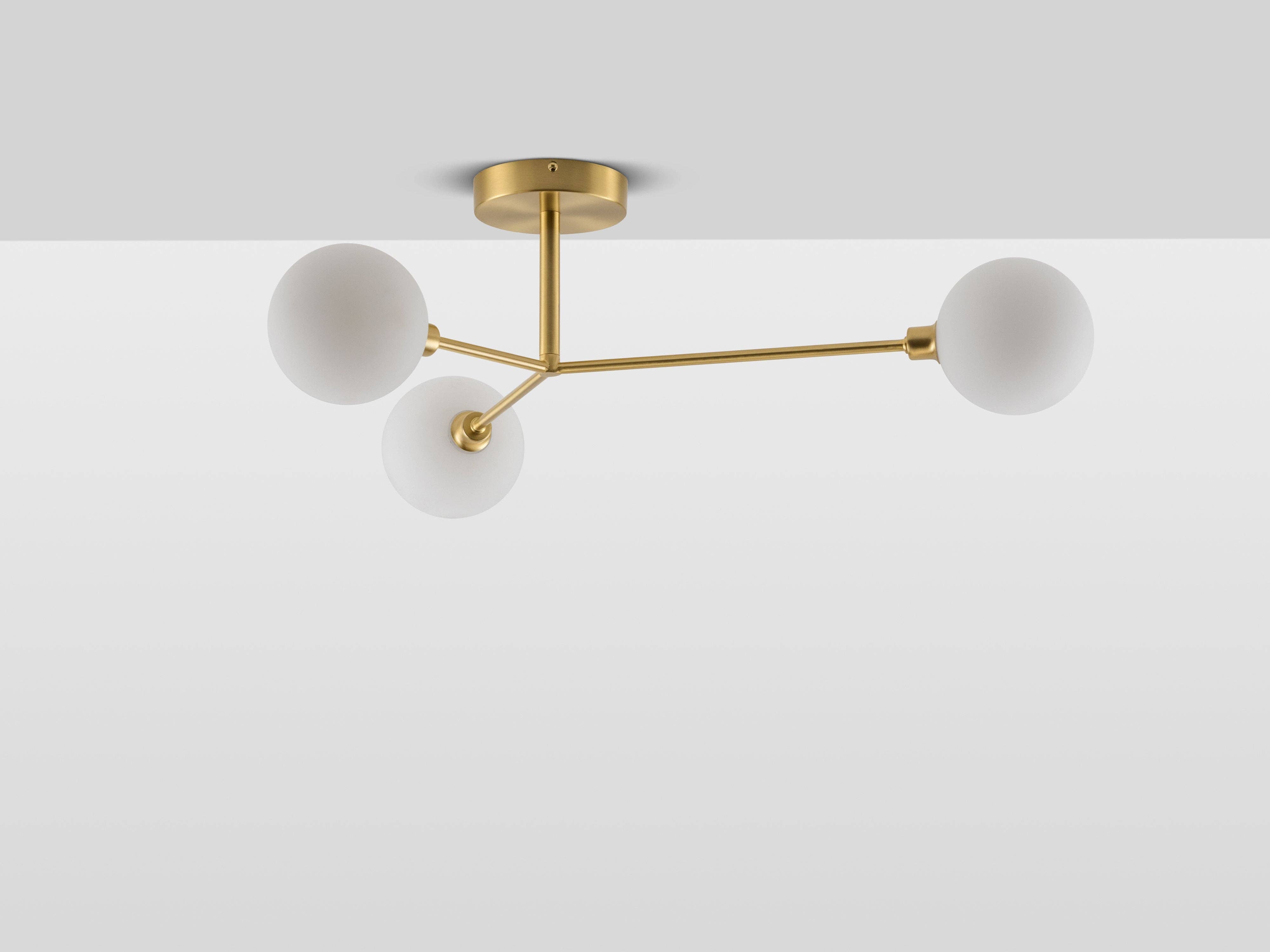 houseof - Wholesale Chandelier/Hanging Light - 3 Light Flush Ceiling Light In Brass2