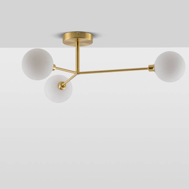 houseof - Wholesale Chandelier/Hanging Light - 3 Light Flush Ceiling Light In Brass2