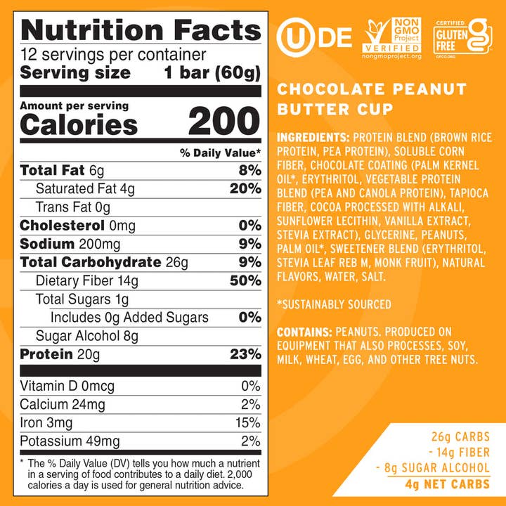 No Cow - Wholesale Snack Bar - No Cow Protein Bars, Chocolate Peanut Butter Cup, 12 Pack3