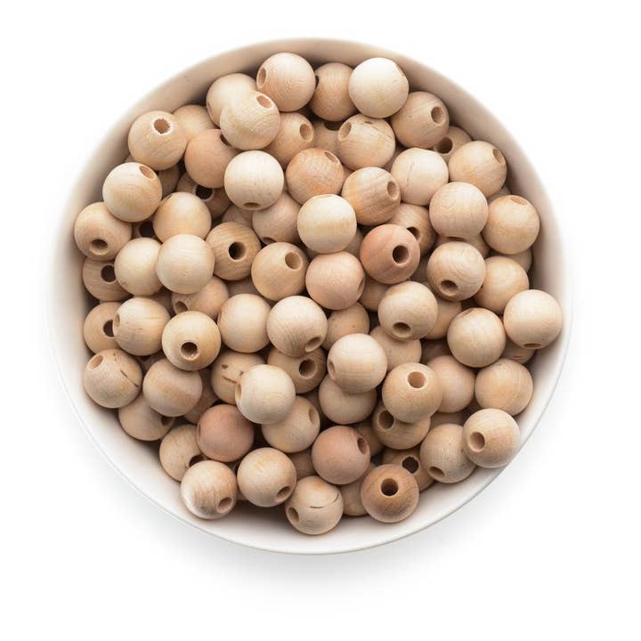Cara & Co Silicone Craft Supply - Wholesale Beads - Round Maple Wood Beads