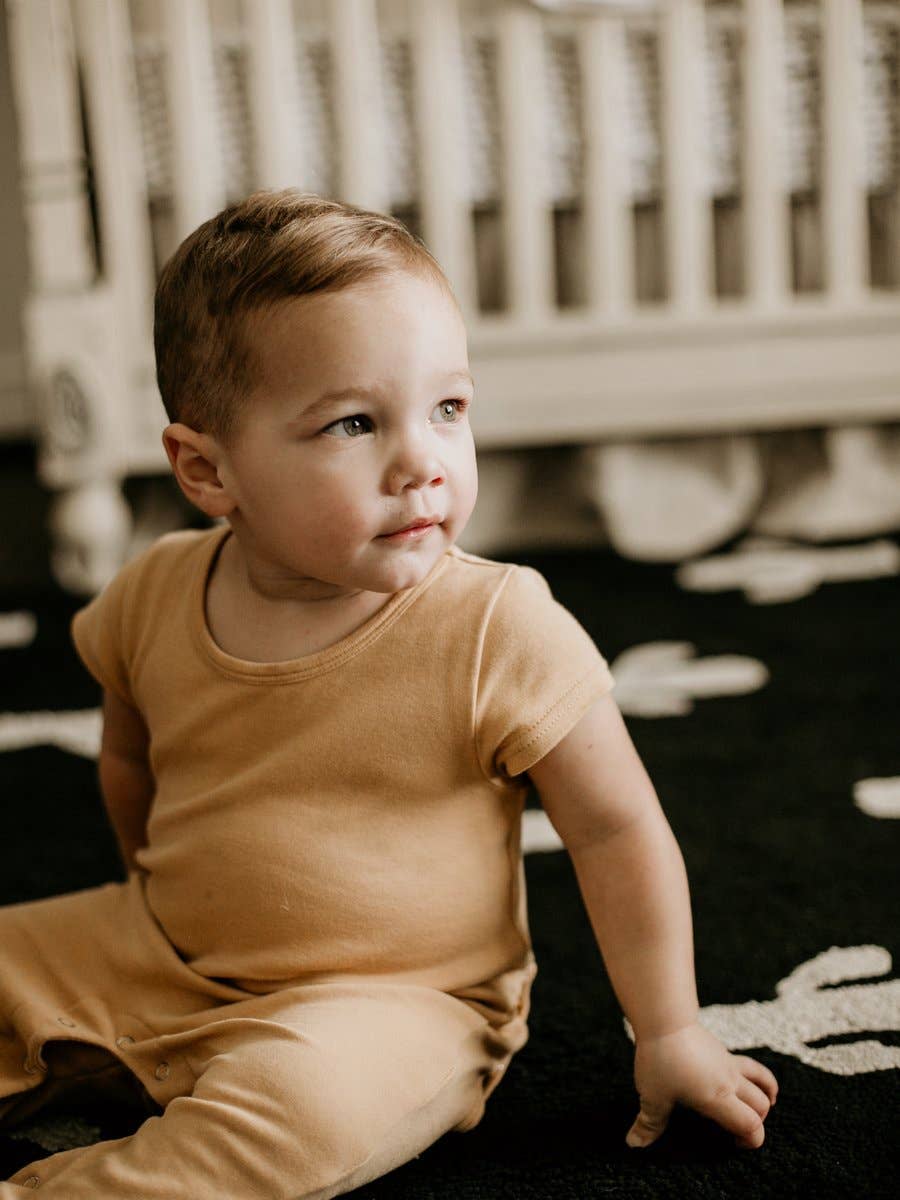 Modern Burlap - Wholesale Jumpsuit - Baby - Organic Short Sleeve Jumpsuit with Explorer Back5