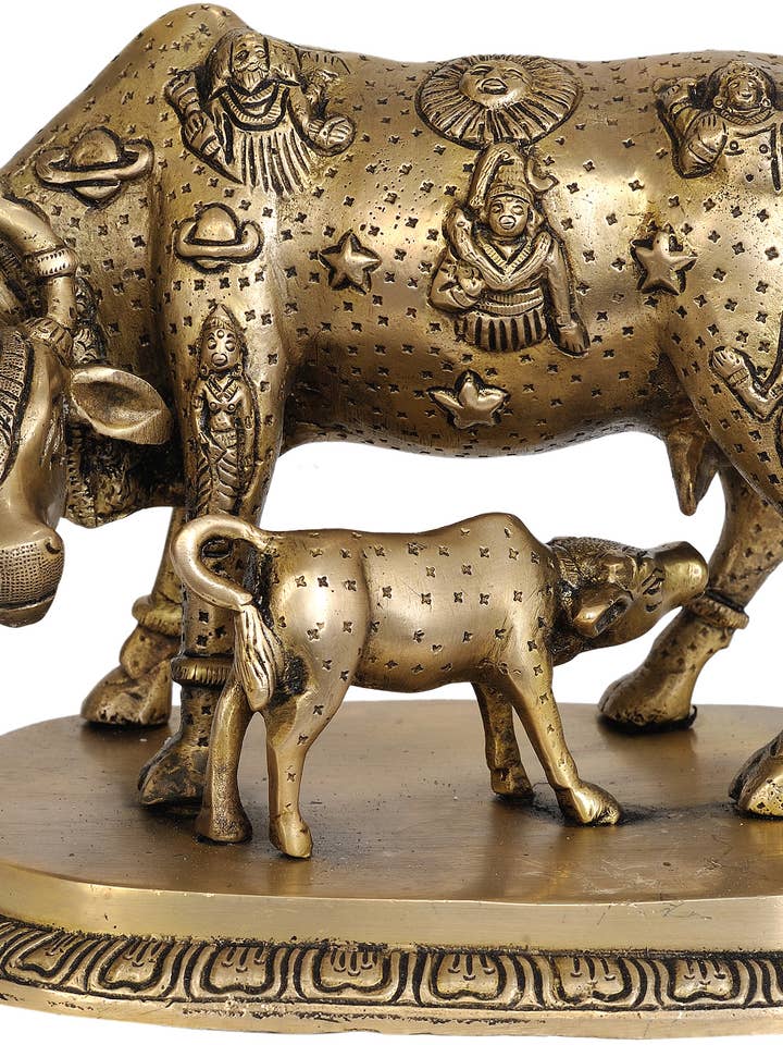 8" guder lever i koens krop i messing | Fremstillet i Indien for engroshandel hos Exotic India Art