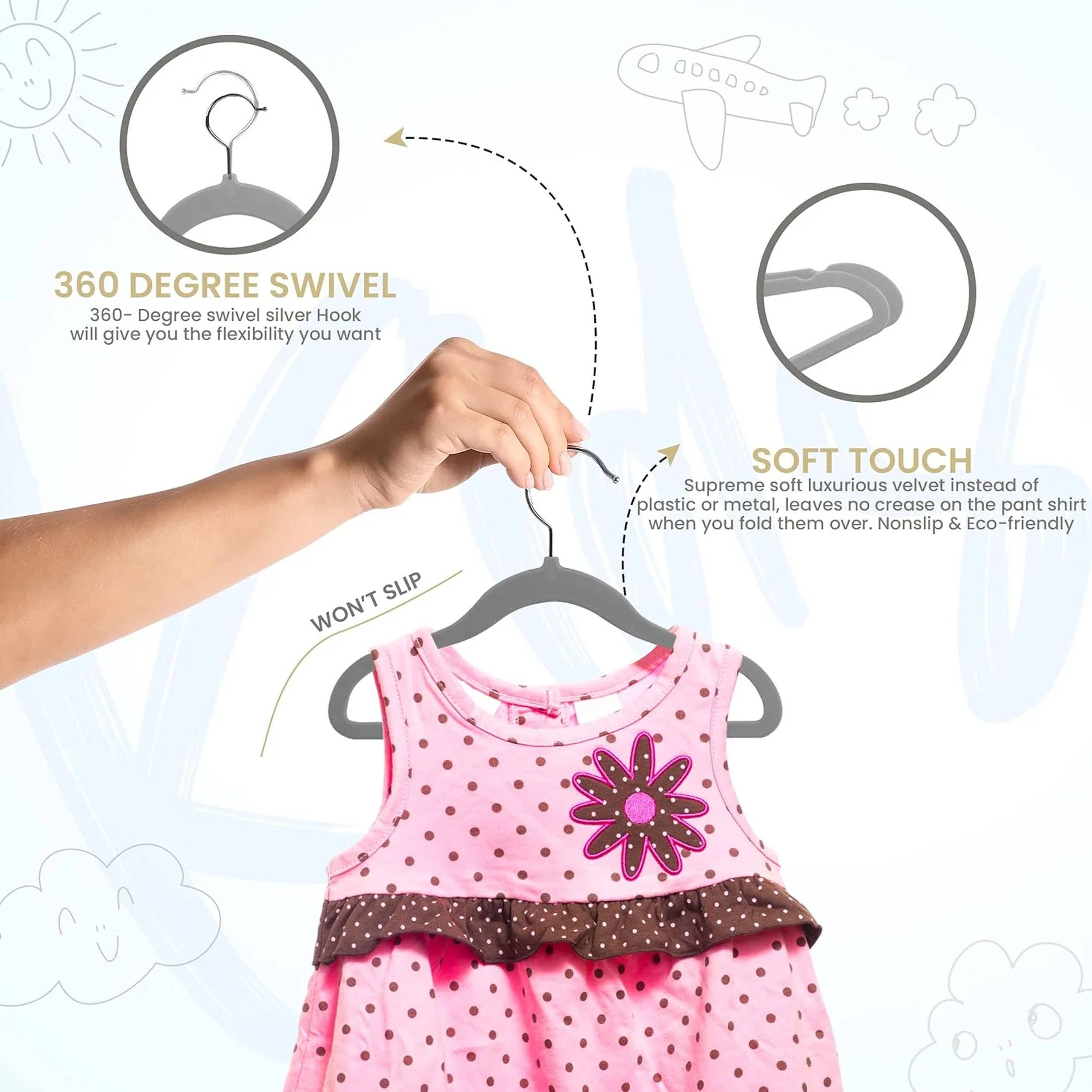 Haaro – wholesale Clothes hangers – Velvet Hangers For Kids4