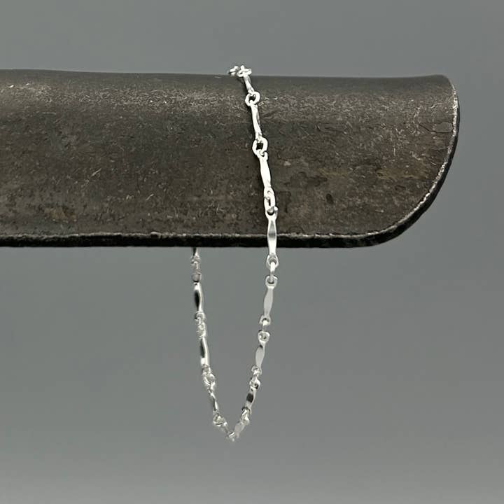 Something Silver - Wholesale Link & Chain Bracelet - Silver Marquise Bar Link Bracelet
